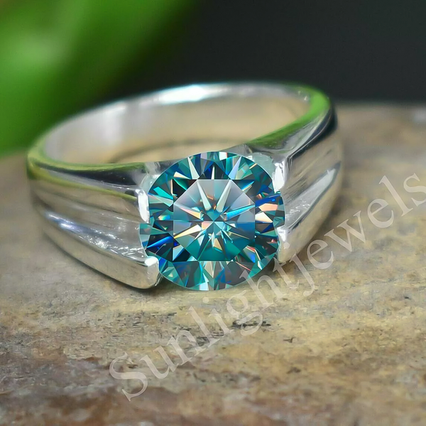 6.4ct DEW White Moissanite Oval Solitaire Ring