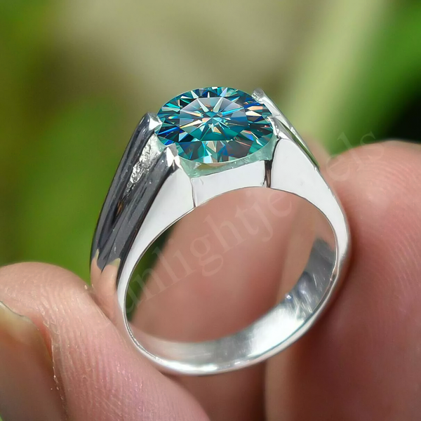 6.4ct DEW White Moissanite Oval Solitaire Ring