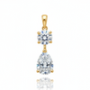 Beautiful 3 ct DEW Certified Round Cut White Moissanite Pendant In 18K Gold Plated Verm 18K Gold Plated