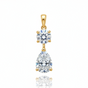 Beautiful 3 ct DEW Certified Round Cut White Moissanite Pendant In 18K Gold Plated Verm 18K Gold Plated