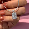 2.50 ct DEW Certified Radiant Cut White Moissanite Pendant In Vermeil 925 Silver