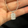 2.50 ct DEW Certified Radiant Cut White Moissanite Pendant In Vermeil 925 Silver