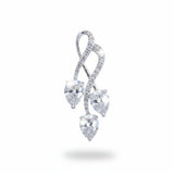 3.35 ct DEW Certified Pear Cut White Moissanite Pendant In 18K Gold Plated