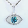 1.20 ct DEW Blue Moissanite Tear Drop Pendant In 18K Gold Vermeil