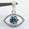 1.20 ct DEW Blue Moissanite Tear Drop Pendant In 18K Gold Vermeil