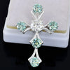 5.00 ct DEW Round Cut Blue & White Moissanite In Gold Vermeil Plus-Shape Necklace