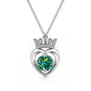 2.60 ct DEW Certified Round Cut Blue Moissanite Pendant In Vermeil 925 Silver