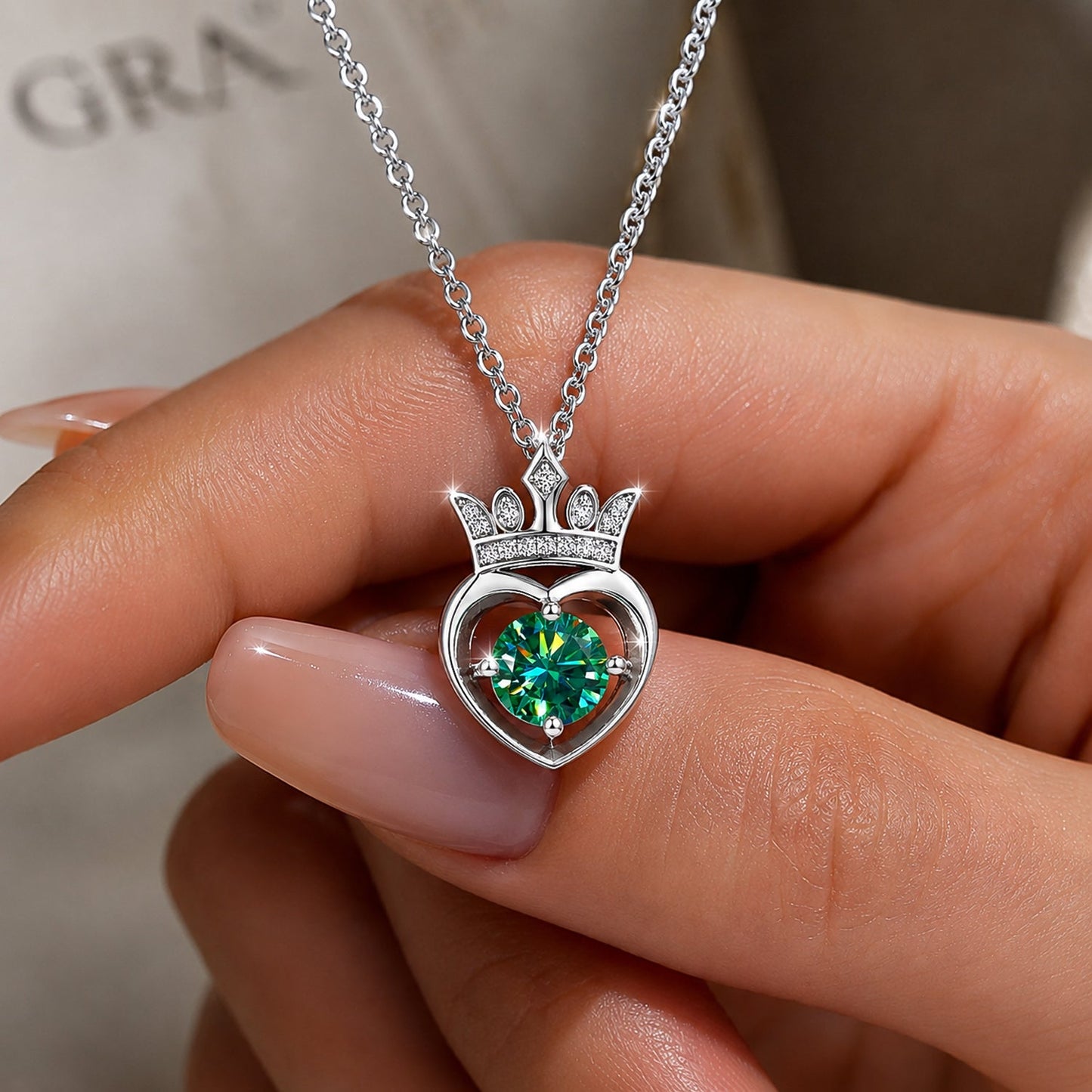 2.60 ct DEW Certified Round Cut Blue Moissanite Pendant In Vermeil 925 Silver