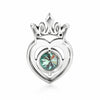 2.60 ct DEW Certified Round Cut Blue Moissanite Pendant In Vermeil 925 Silver