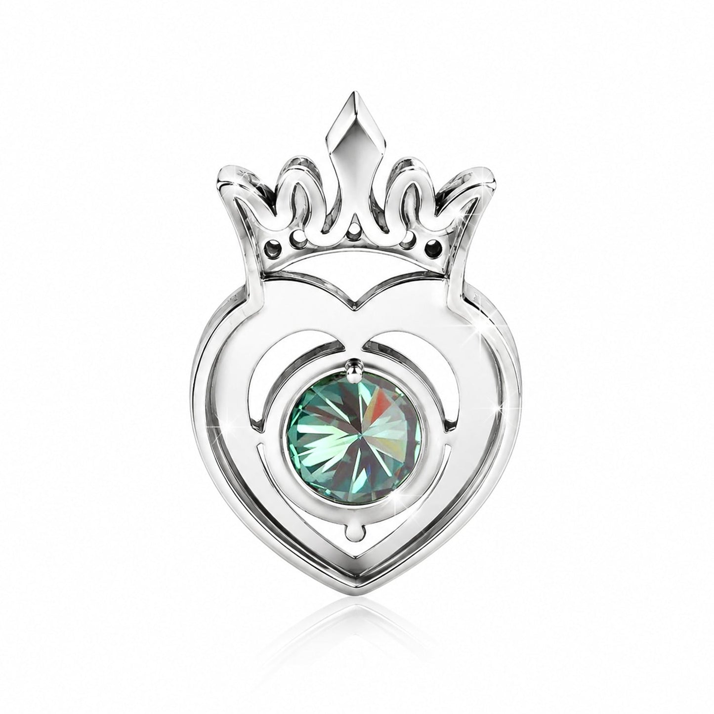 2.60 ct DEW Certified Round Cut Blue Moissanite Pendant In Vermeil 925 Silver