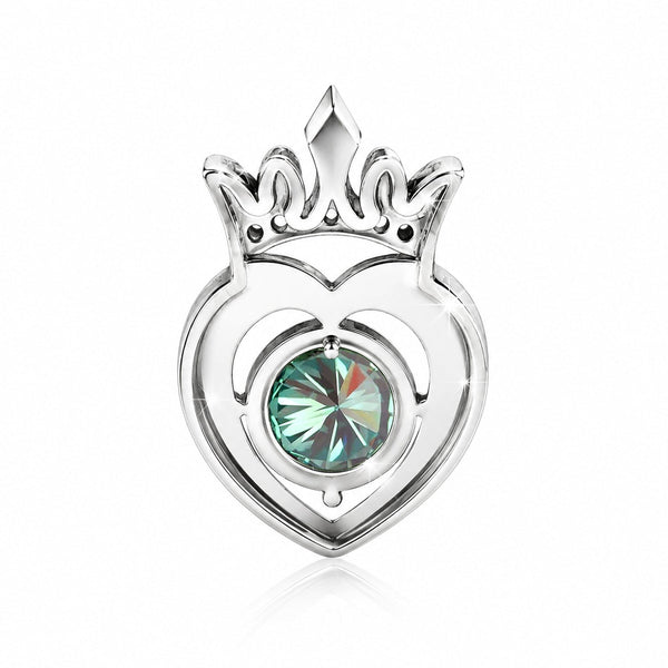 2.60 ct DEW Certified Round Cut Blue Moissanite Pendant In Vermeil 925 Silver