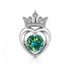 2.60 ct DEW Certified Round Cut Blue Moissanite Pendant In Vermeil 925 Silver