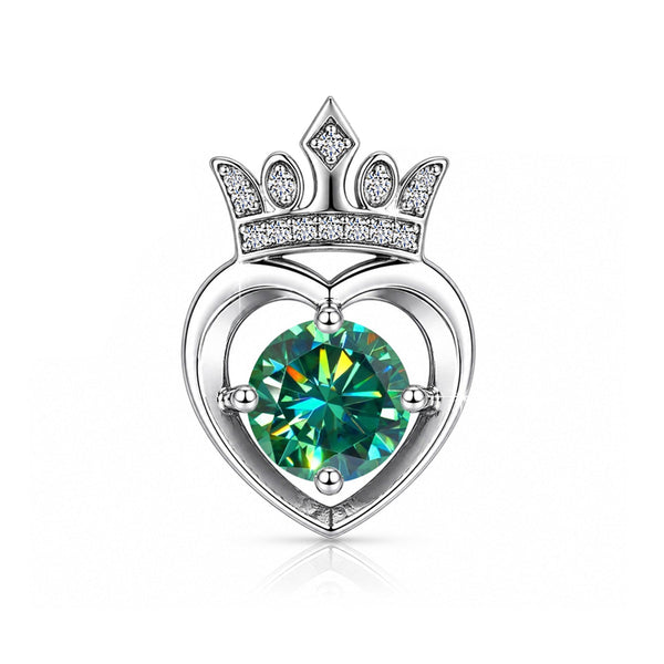 2.60 ct DEW Certified Round Cut Blue Moissanite Pendant In Vermeil 925 Silver