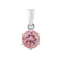 2.50 Ct Round Cut Pink Lab Grown Diamond Pendant — VS1 Clarity, 18k Gold Vermeil