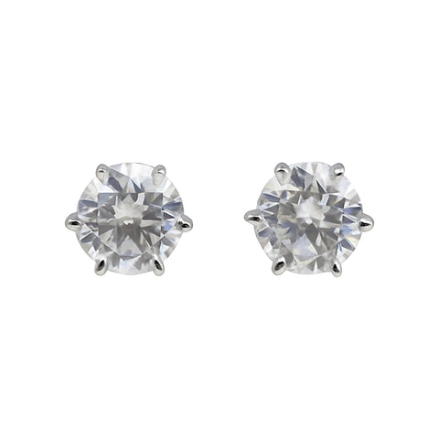 12.00 ct DEW White Moissanite Stud Earrings with Sparkle and Luster Gold Vermeil