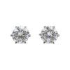 7.00 ct DEW Certified White Moissanite Solitaire Studs in Gold Vermeil