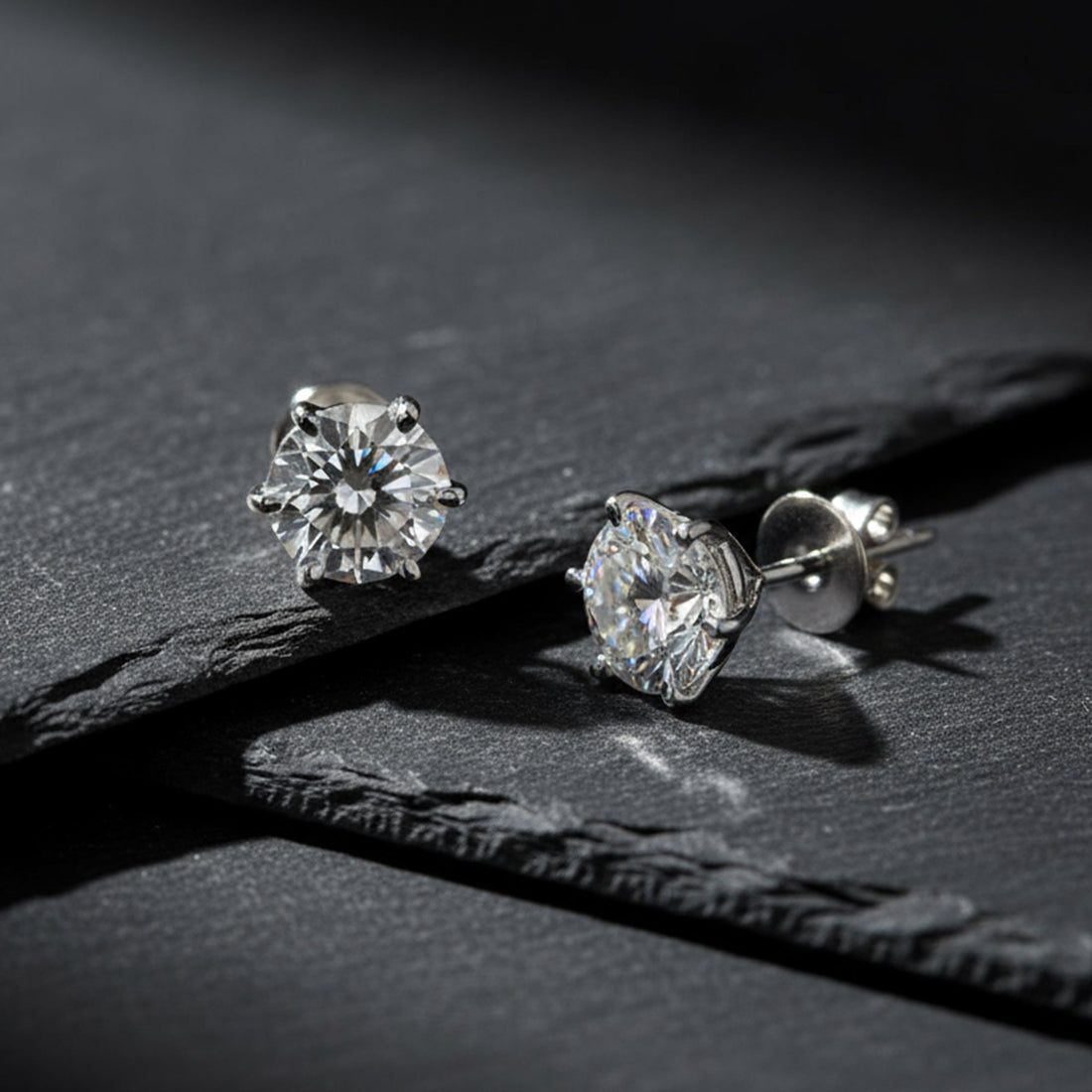 7.00 ct DEW Off-White Moissanite Stud Earrings Gold Vermeil – Anniversary Gift Sale