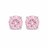 3.00 ct DEW Certified Pink Moissanite Stud Earrings In Gold Vermeil For Women in Gold Vermeil