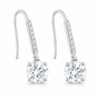 8.00 ct DEW Certified White Moissanite Dangler Earrings in Gold Vermeil For Women