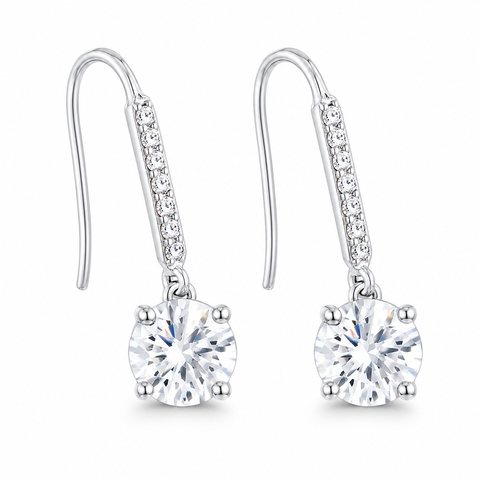 8.00 ct DEW Certified White Moissanite Dangler Earrings In Gold Vermeil