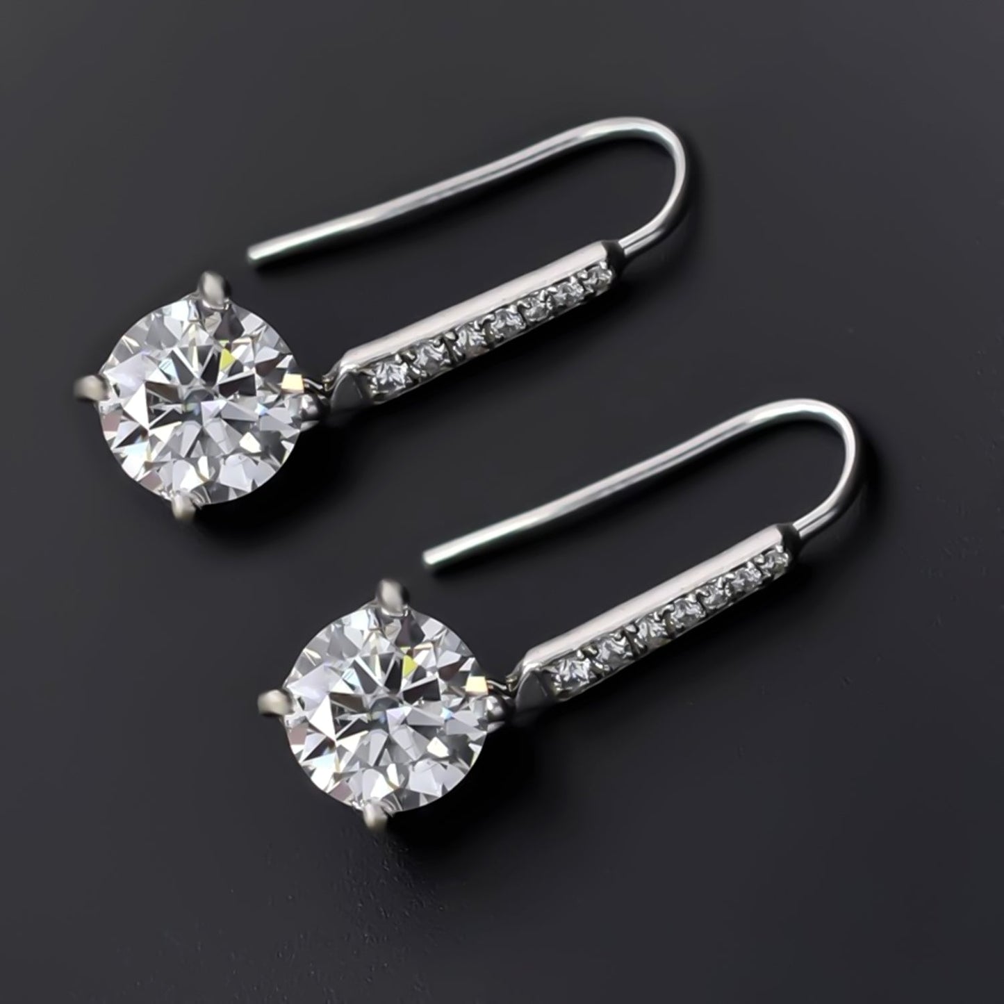 8.00 ct DEW Certified White Moissanite Dangler Earrings In Gold Vermeil