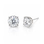 10.00 ct DEW Certified White Moissanite Solitaire Studs In Gold Vermeil