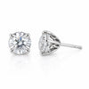 10.00 ct DEW Certified White Moissanite Solitaire Studs In Gold Vermeil