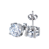 6.00 ct DEW Certified White Moissanite Solitaire Studs In Gold Vermeil