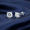 4.00 ct DEW Certified White Moissanite Screw Back Studs In Gold Vermeil