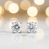4.00 ct DEW Certified White Moissanite Screw Back Studs In Gold Vermeil