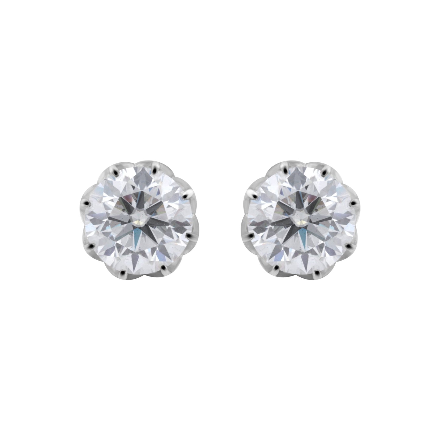 12.00 ct DEW Certified Moissanite Solitaire Stud Earrings In Gold Vermeil
