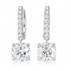 4.00 ct DEW Certified White Moissanite Dangler Earrings In Gold Vermeil