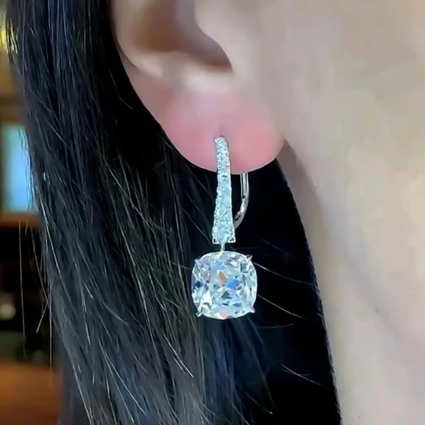 4.00 ct DEW Certified White Moissanite Dangler Earrings In Gold Vermeil