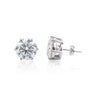 9.00 ct DEW Certified F VS1 White Moissanite Stud Earrings in Gold Vermeil in Gold Vermeil