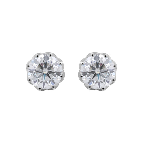 5 Ct Round Cut Lab Grown Diamond Stud Earrings — VS1 Clarity, 18k Gold Vermeil