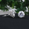 12 ct DEW Certified F VS1 Moissanite Earrings In Vermeil 925 Silver For Women