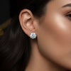 12 ct DEW Certified F VS1 Moissanite Earrings In Vermeil 925 Silver For Women