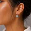 3.00 ct DEW Certified Blue Moissanite Dangler Earrings in Gold Vermeil For Love
