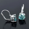 3.00 Cts Certified Blue Moissanite Dangler Earrings in Gold Vermeil