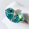 6.00 ct DEW Certified Blue Moissanite Stud Earrings in Gold Vermeil For Love
