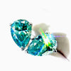 6.00 ct DEW Certified Blue Moissanite Stud Earrings in Gold Vermeil For Love