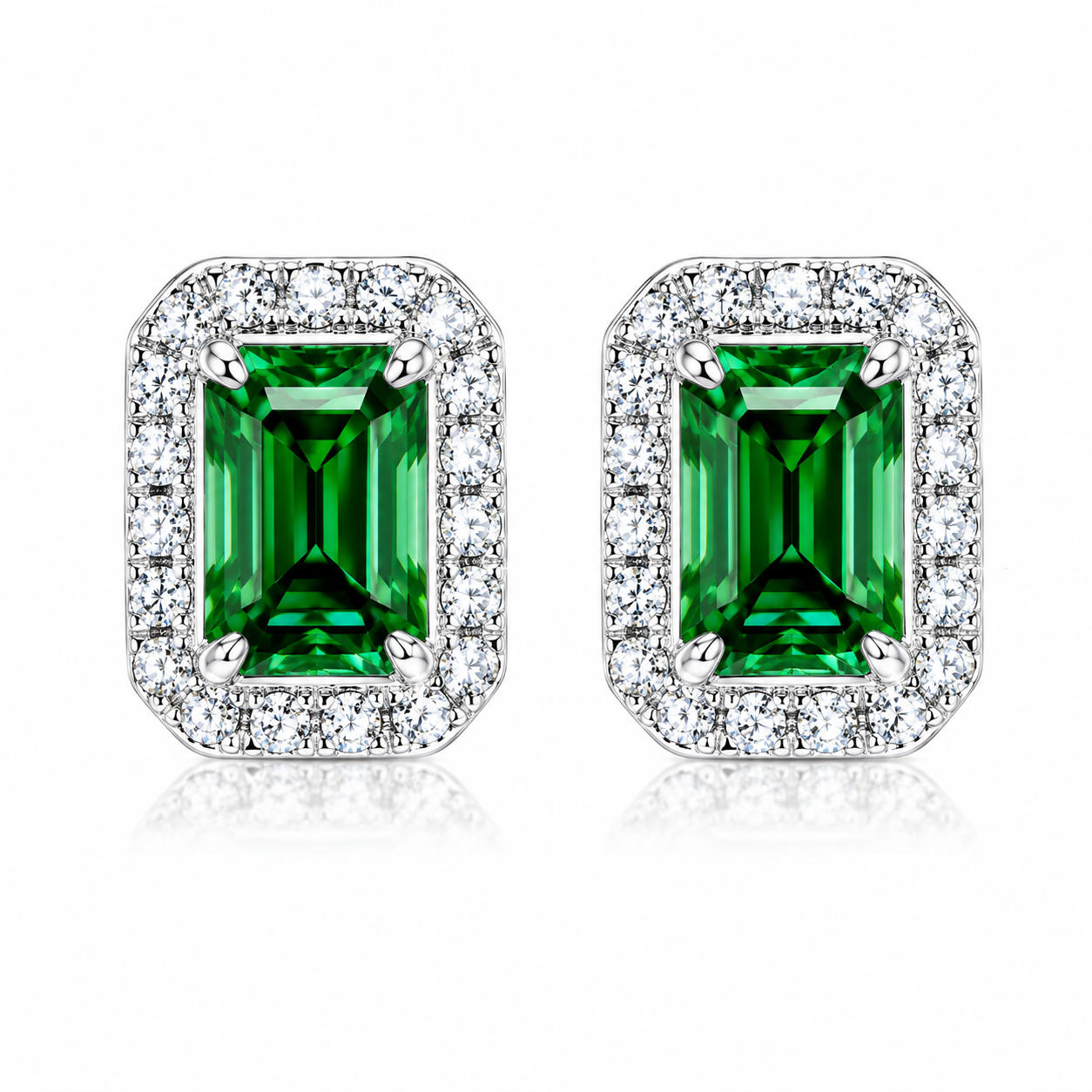 2.00 Cts Certified Blue Moissanite Stud Earrings in Gold Vermeil For Gift
