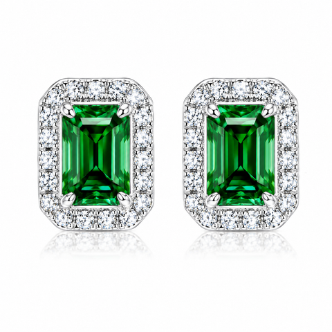 2.00 Cts Certified Blue Moissanite Stud Earrings in Gold Vermeil For Gift