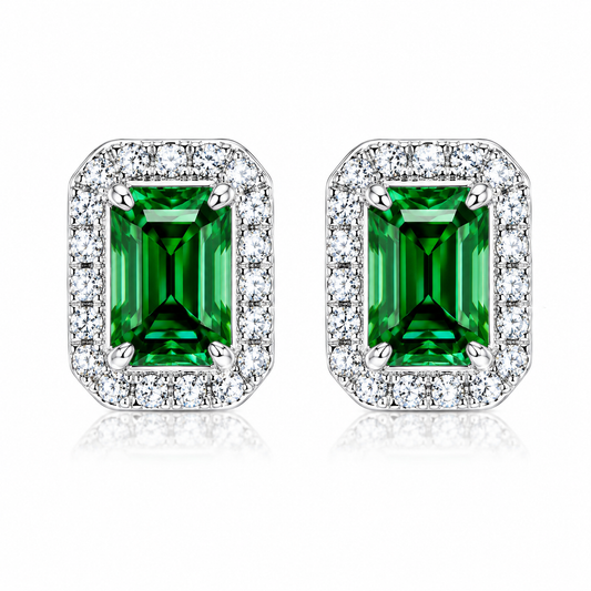 2.00 Cts Certified Blue Moissanite Stud Earrings in Gold Vermeil For Gift