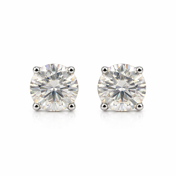5.00 ct DEW Certified White Moissanite Stud Earrings in Gold Vermeil For Friend