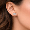 5.00 ct DEW Certified White Moissanite Stud Earrings in Gold Vermeil For Friend