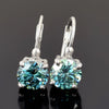 3.00 ct DEW Certified Blue Moissanite Dangler Earrings in Gold Vermeil For Love
