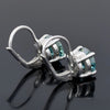 3.00 ct DEW Certified Blue Moissanite Dangler Earrings in Gold Vermeil For Love