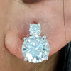 5.50 ct DEW Certified F VS1 White Moissanite Stud Earrings in Gold Vermeil Jewellery
