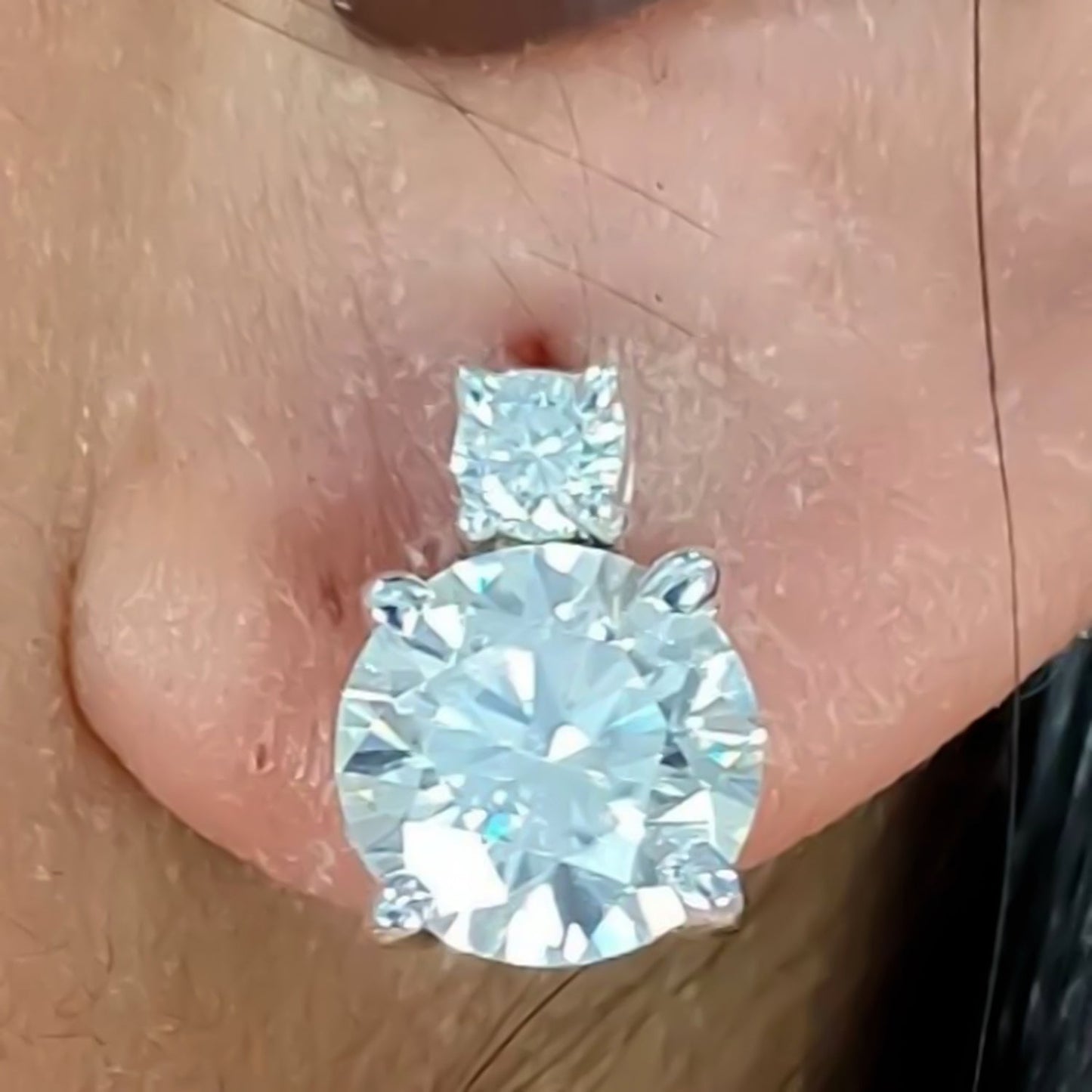 5.50 ct DEW Certified F VS1 White Moissanite Stud Earrings in Gold Vermeil Jewellery